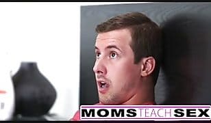 Step mom and son make teen squirt in hot threesome
