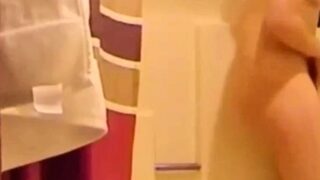 My stepmom caught fingering in the shower