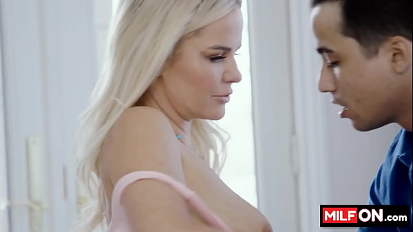 Natural busty blonde gets horny and fuck her stepson for his huge dick – Slimthick Vic, Ricky Spanish